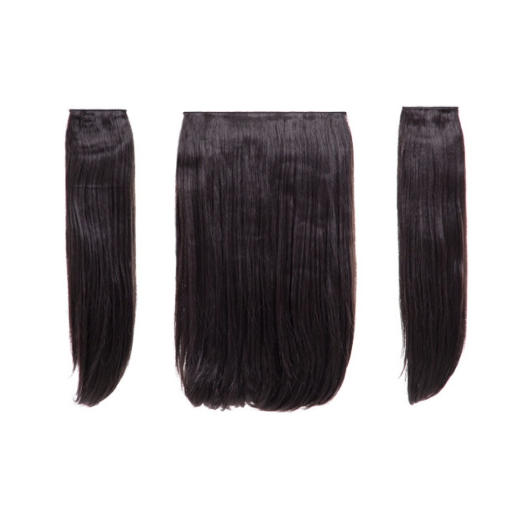 Elle - 18" Three Pieces Straight Clip In Extension Heat Resistance Synthetic Hair