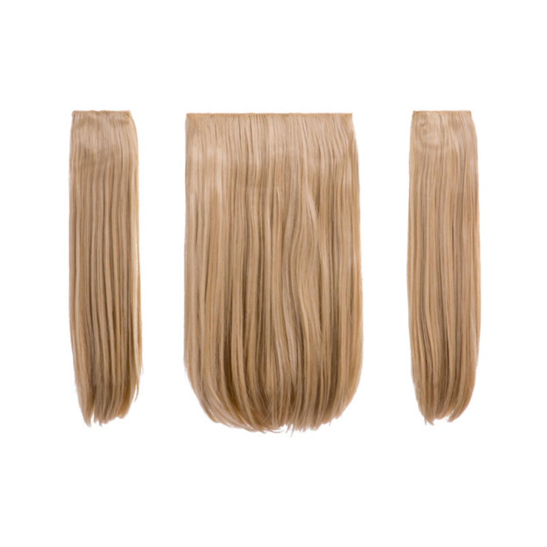Elle - 18" Three Pieces Straight Clip In Extension Heat Resistance Synthetic Hair