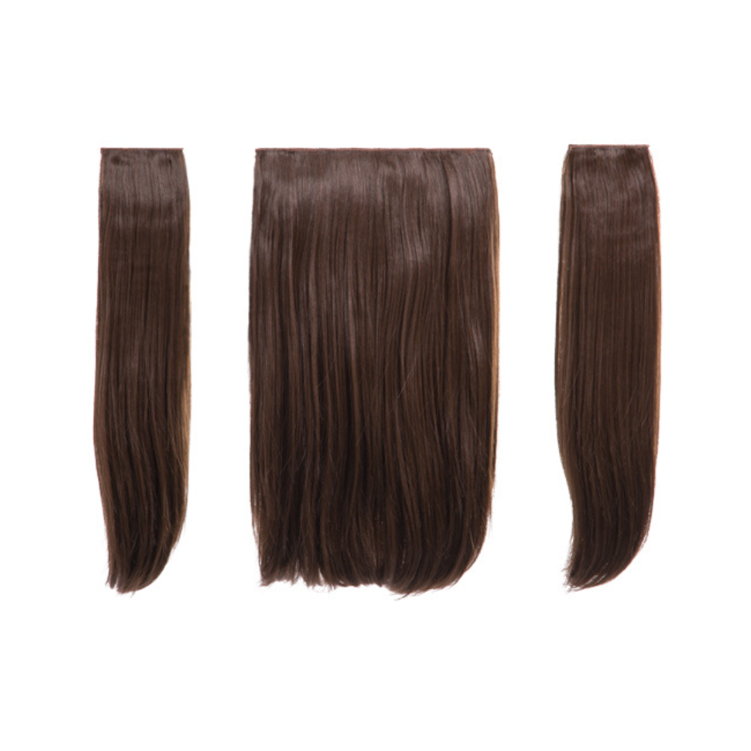 Elle - 18" Three Pieces Straight Clip In Extension Heat Resistance Synthetic Hair