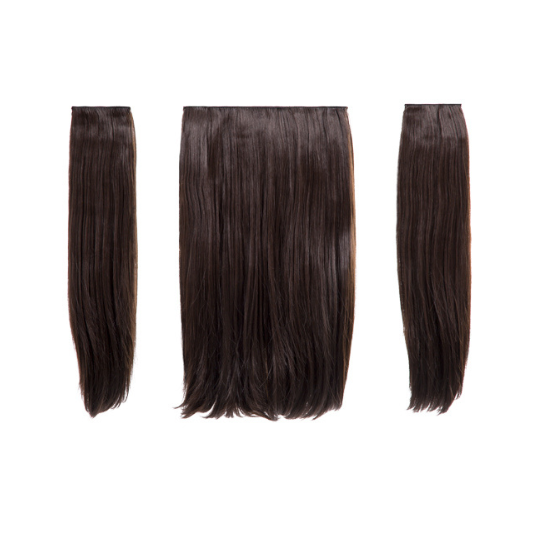 Elle - 18" Three Pieces Straight Clip In Extension Heat Resistance Synthetic Hair