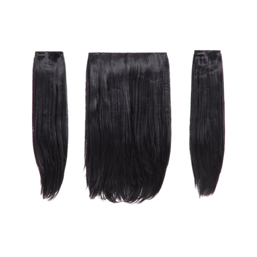 Elle - 18" Three Pieces Straight Clip In Extension Heat Resistance Synthetic Hair