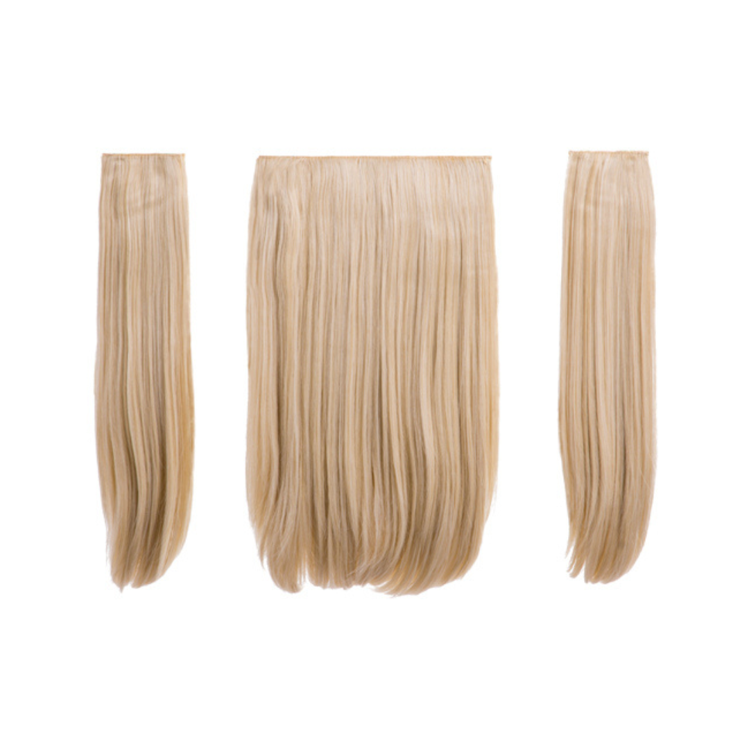 Elle - 18" Three Pieces Straight Clip In Extension Heat Resistance Synthetic Hair