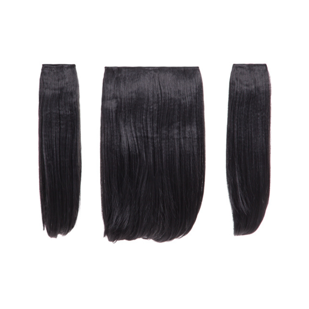 Elle - 18" Three Pieces Straight Clip In Extension Heat Resistance Synthetic Hair