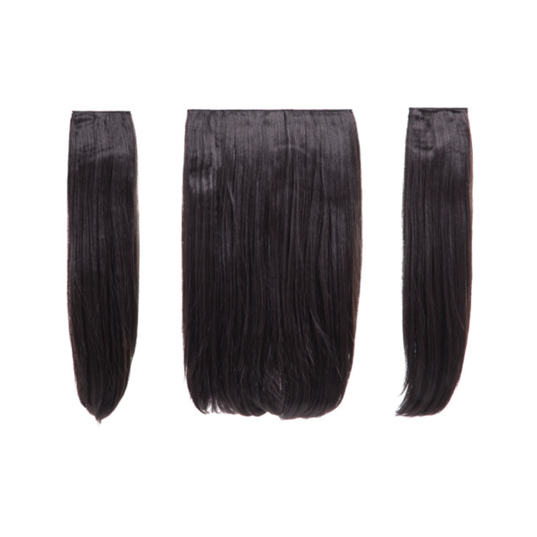 Elle - 18" Three Pieces Straight Clip In Extension Heat Resistance Synthetic Hair